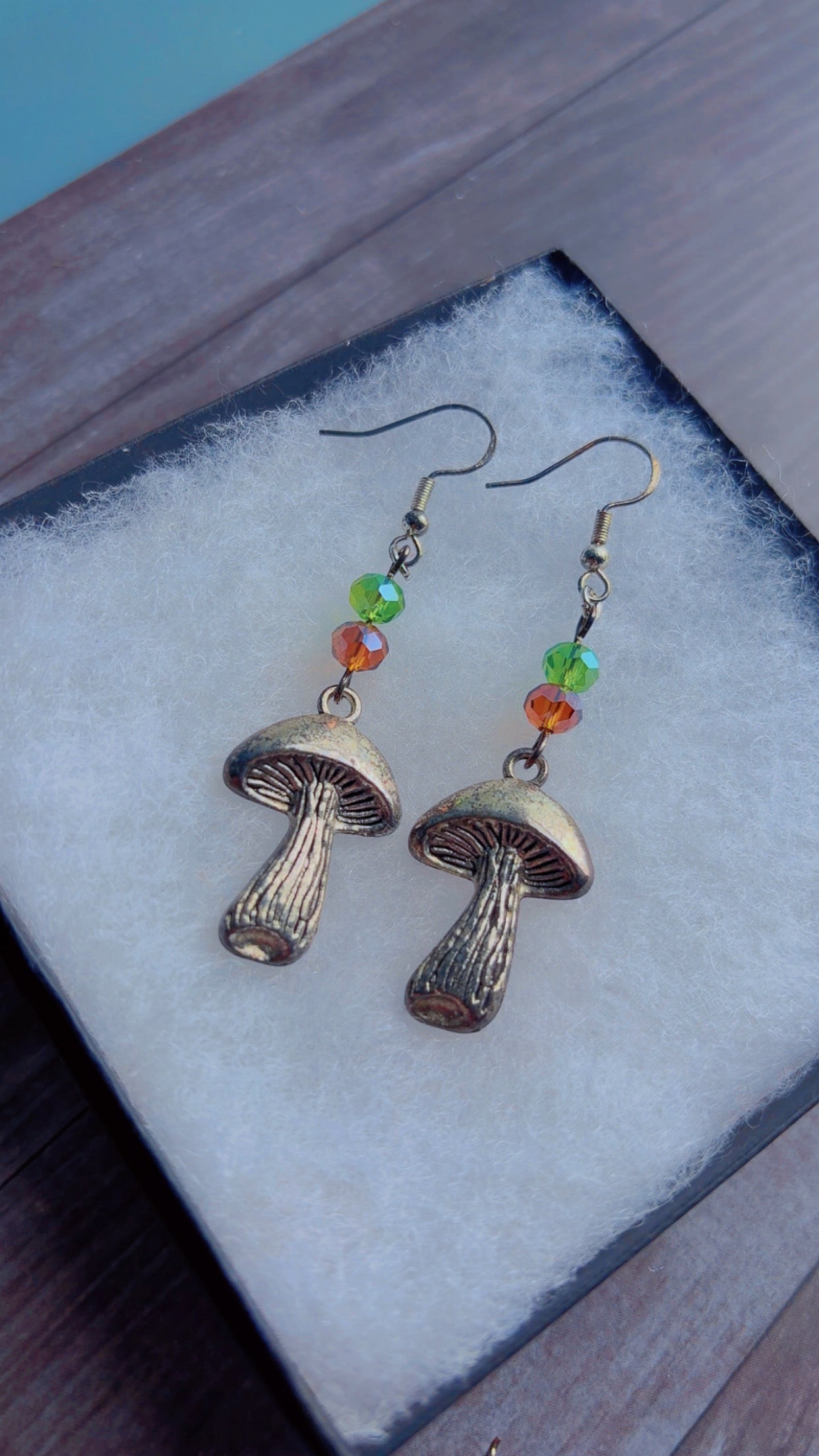 Handmade mushroom earrings