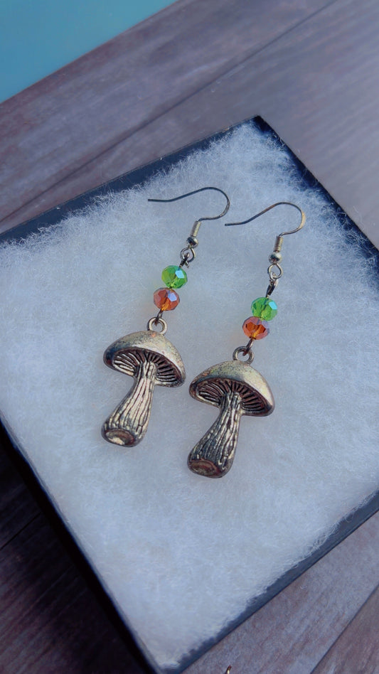 Handmade mushroom earrings