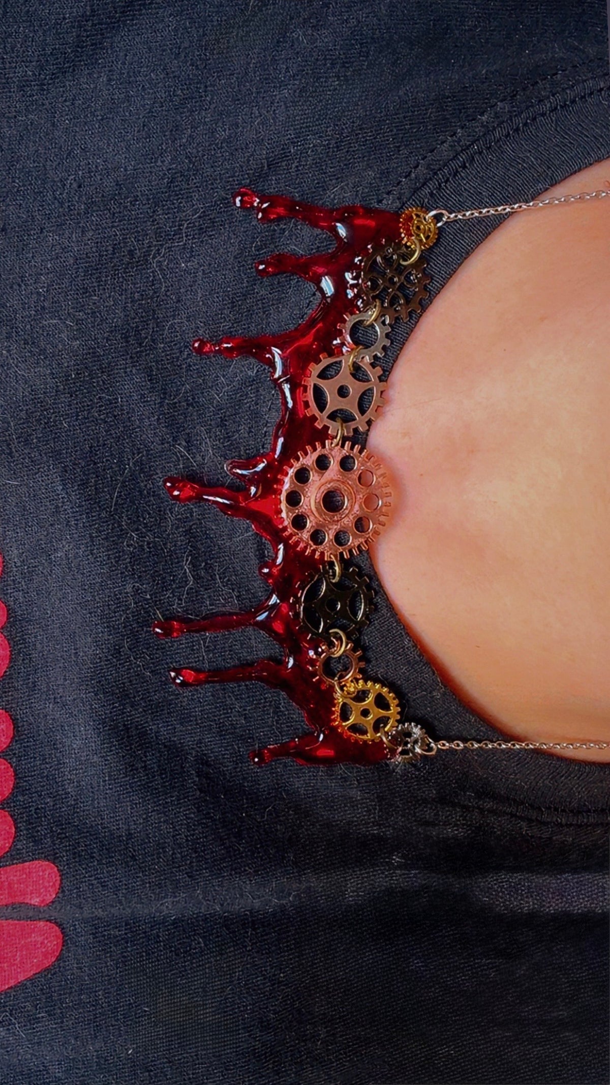 Handmade horror steampunk necklace