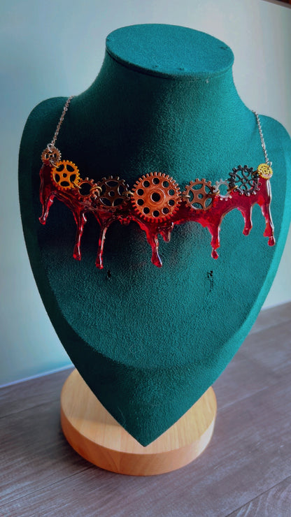 Handmade horror steampunk necklace