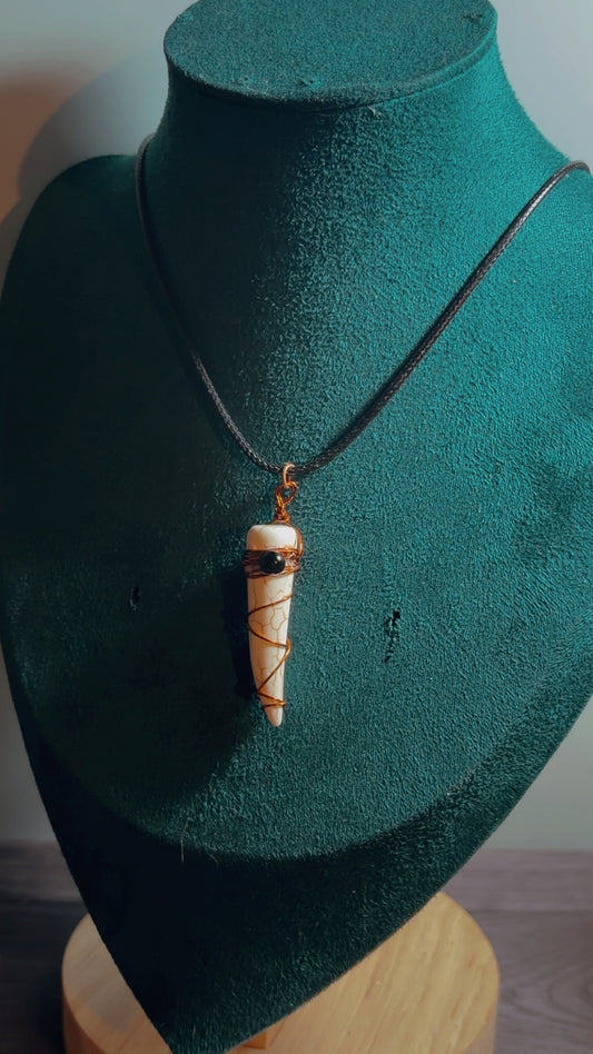 Handmade faux antler necklace