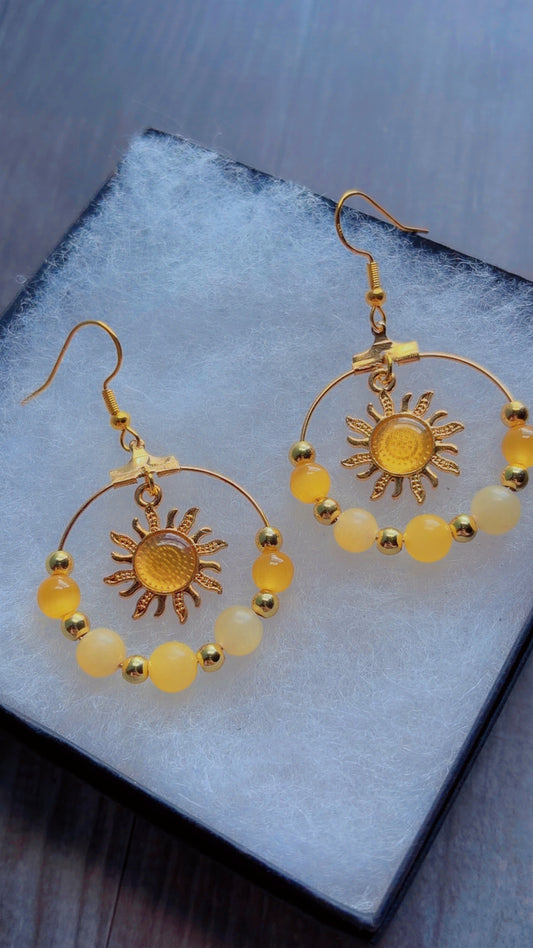 Handmade sun earrings
