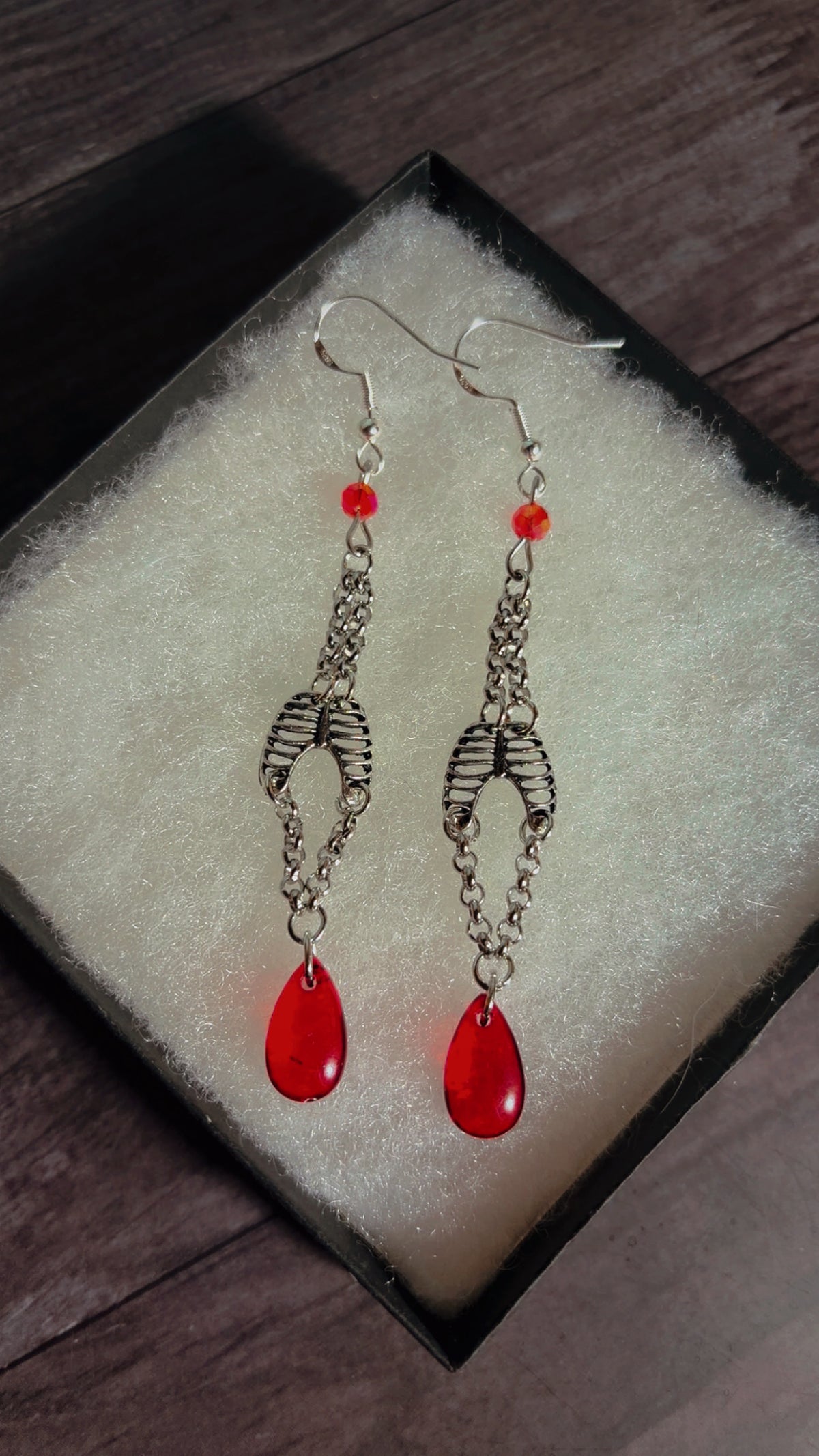 Handmade ribcage earrings