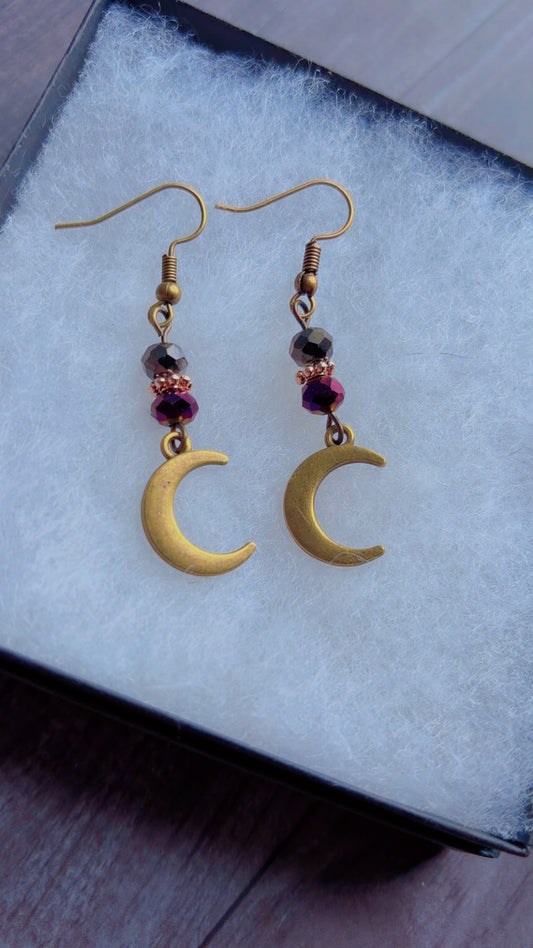 Handmade crescent moon earrings