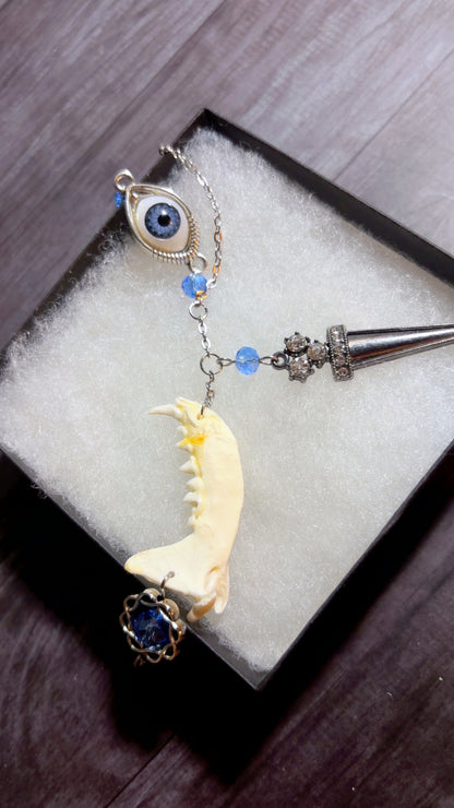Handmade muskrat jaw bone necklace