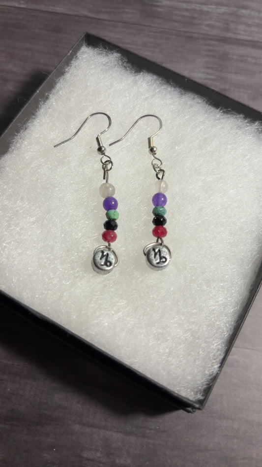 Handmade star sign earrings (Capricorn)