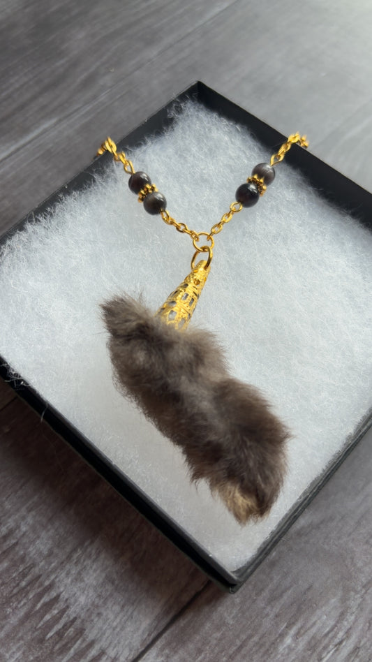 Handmade- Real rabbit foot necklace