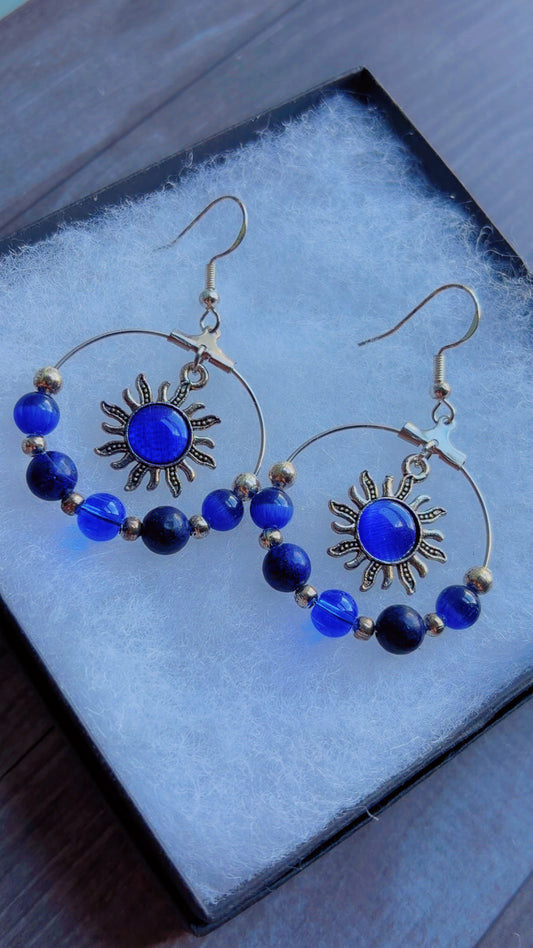 Handmade sun earrings