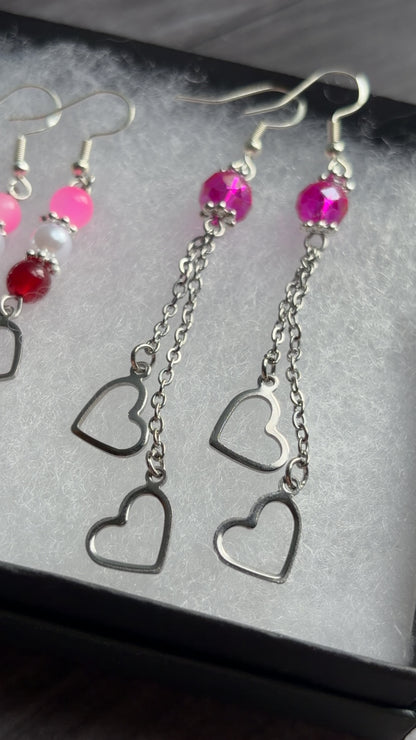 Handmade heart earrings