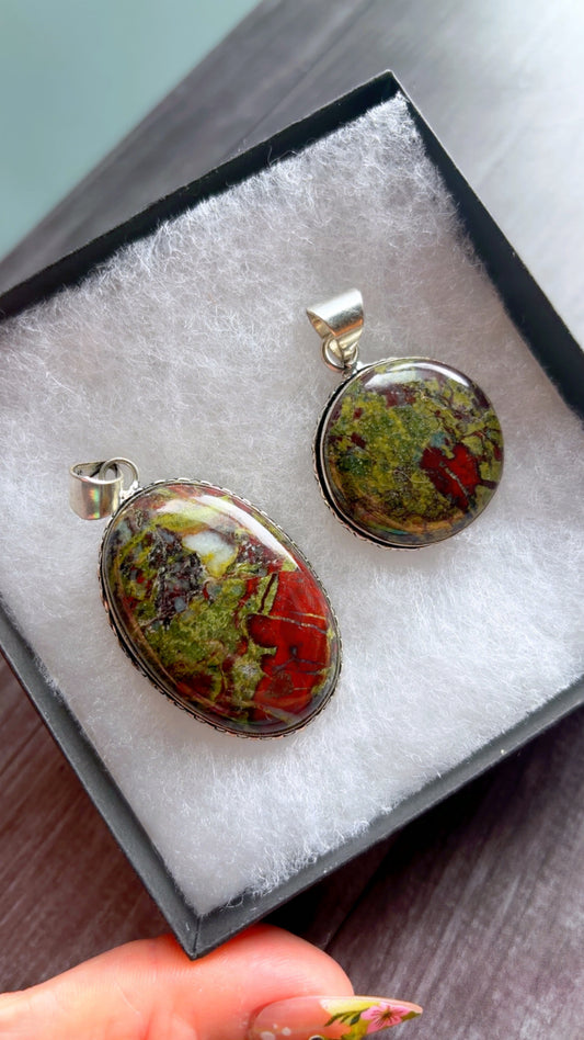 Dragons blood jasper gemstone pendants