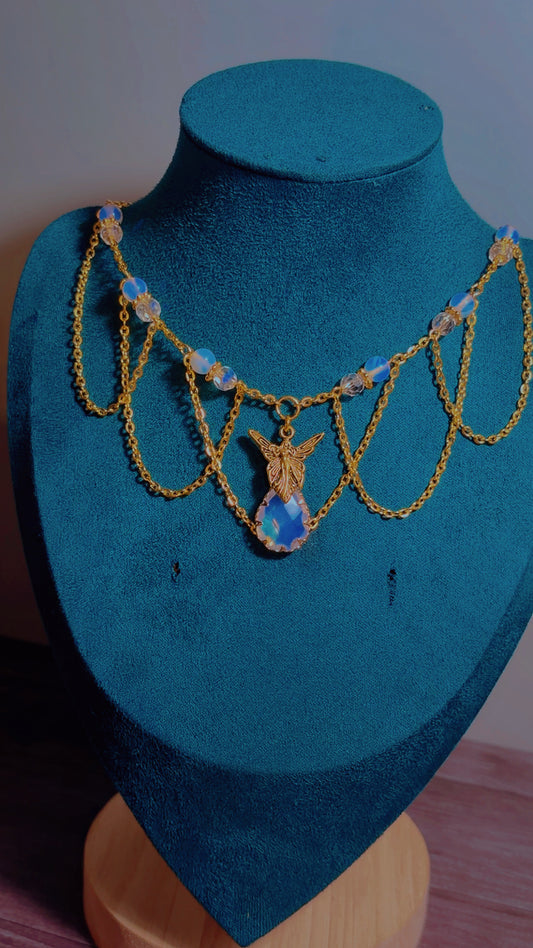 Handmade opalite fairy necklace