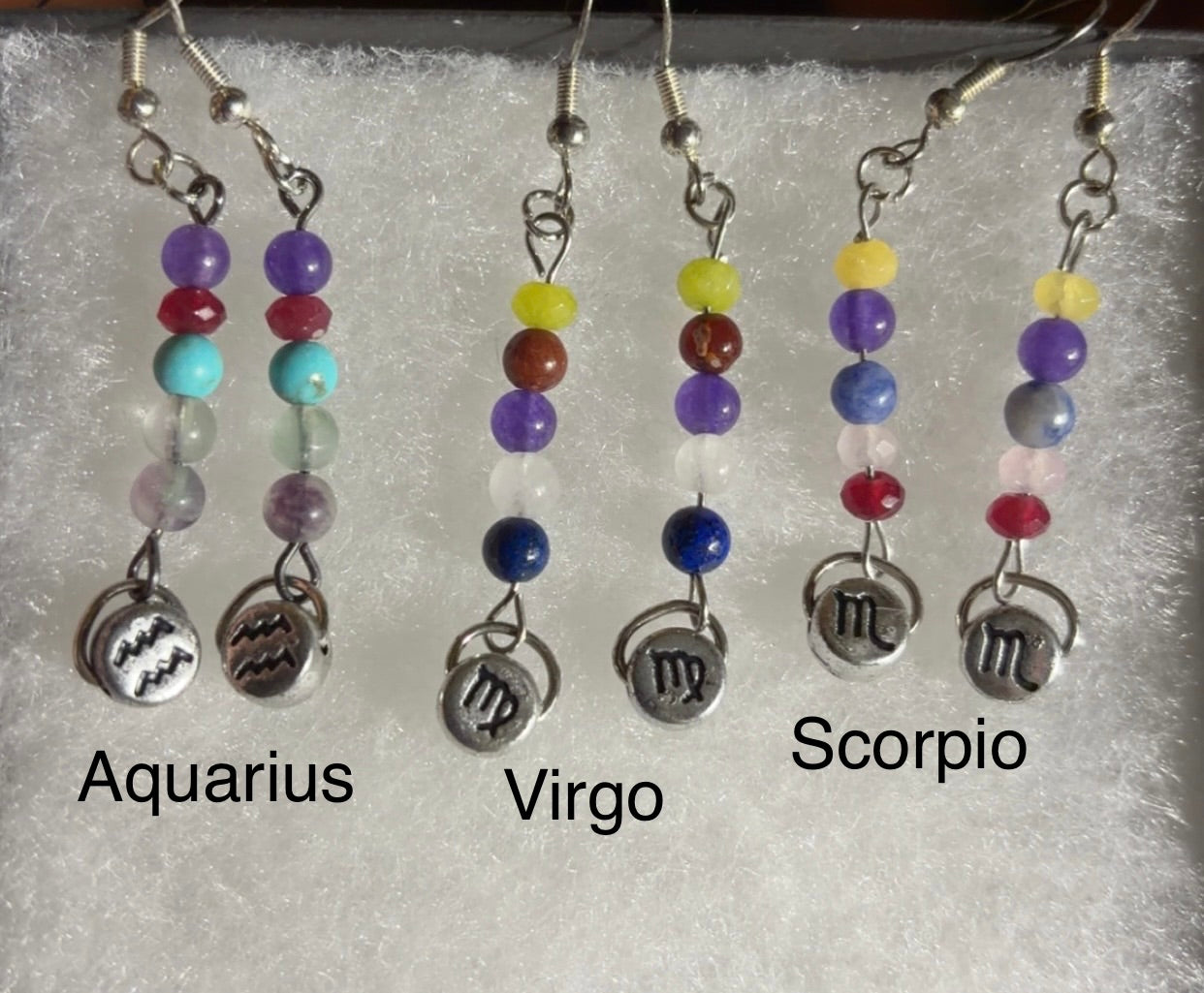 Handmade star sign earrings