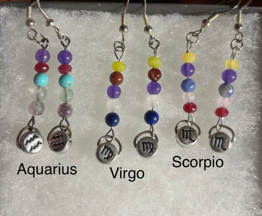 Handmade star sign earrings