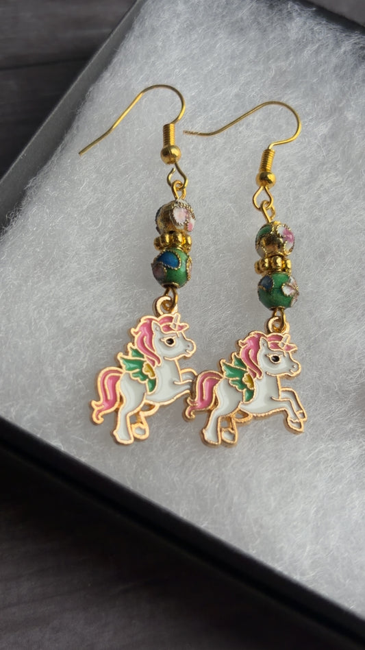 Handmade unicorn earrings