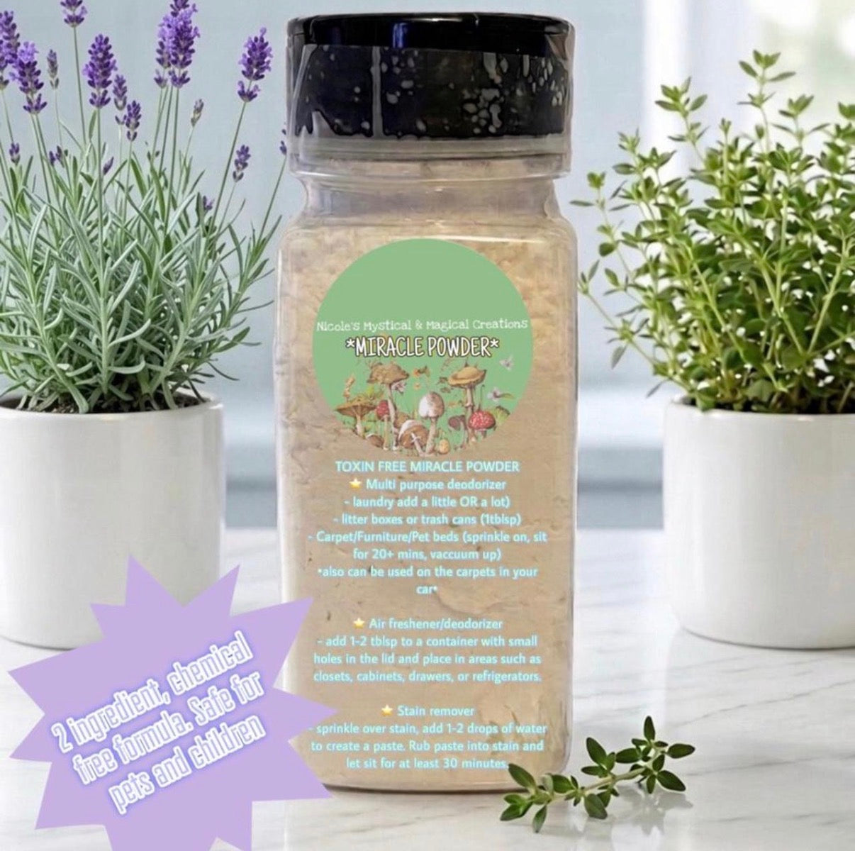 Miracle powder (multi use deodorizing powder)