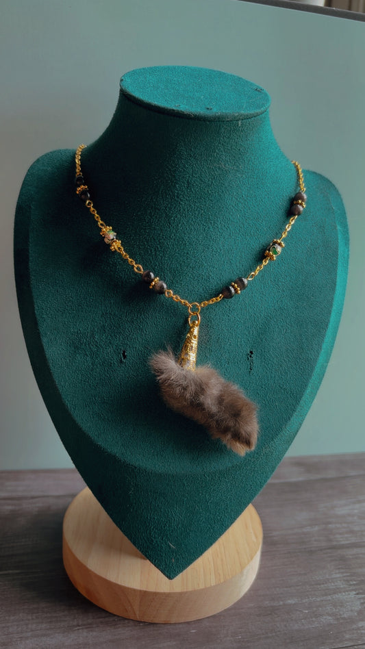 Handmade- Real rabbit foot necklace