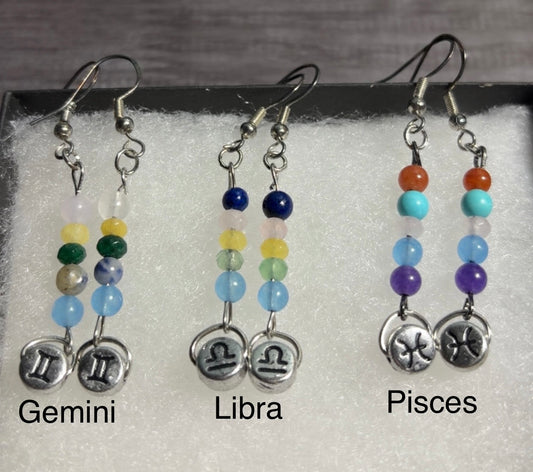 Handmade star sign earrings