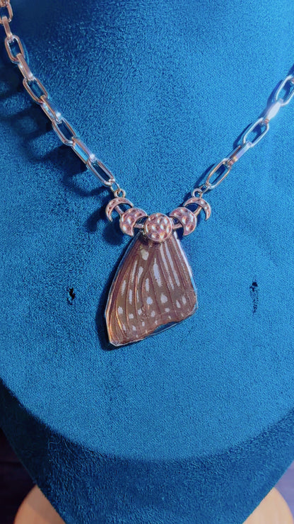 Handmade real butterfly wing necklace