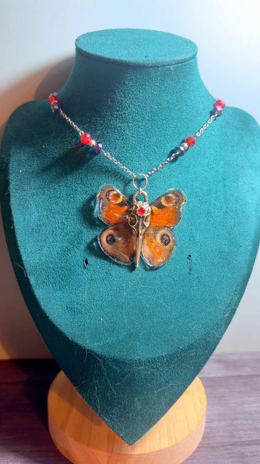 Handmade real butterfly wing necklace