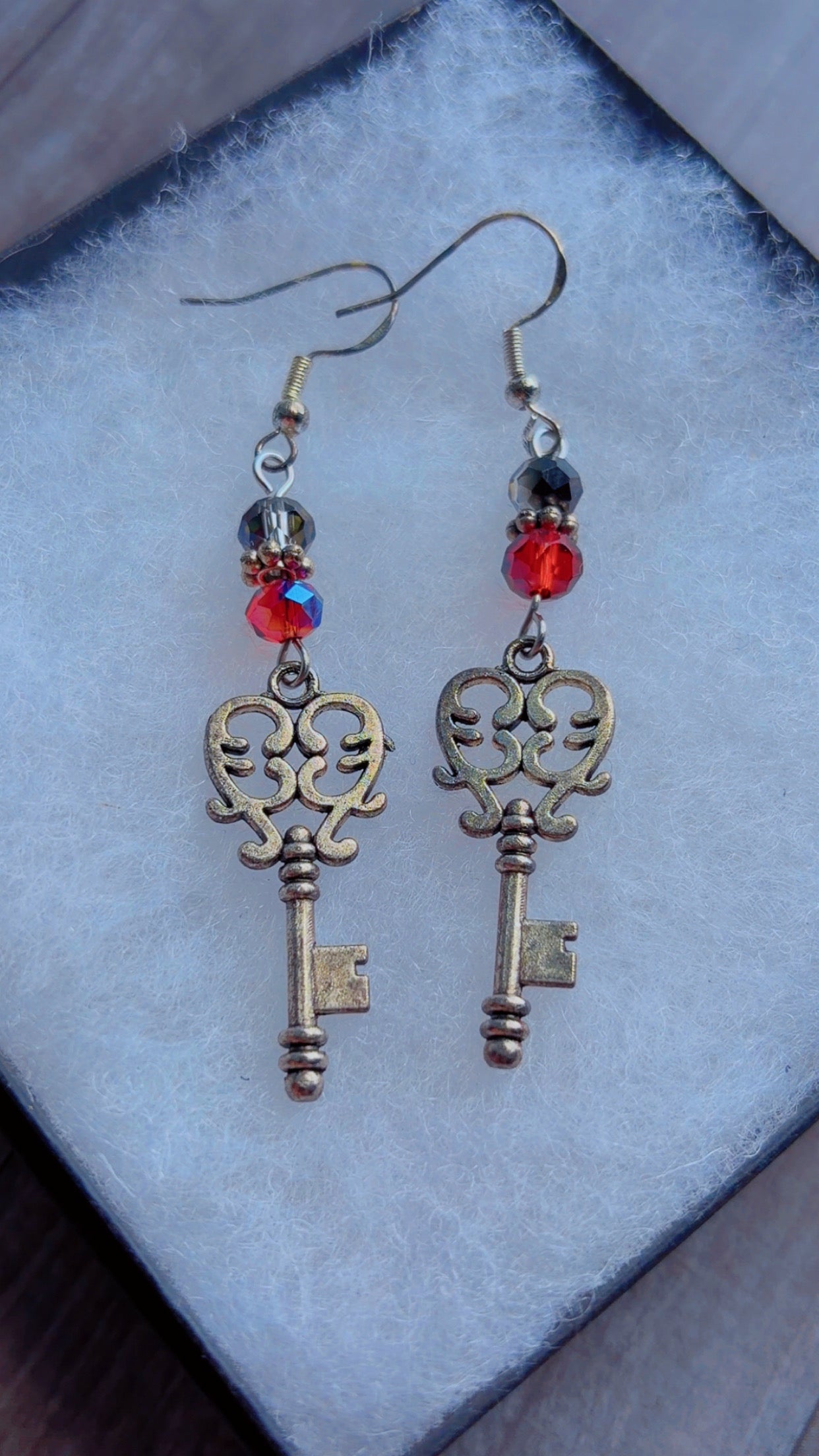 Handmade key earrings
