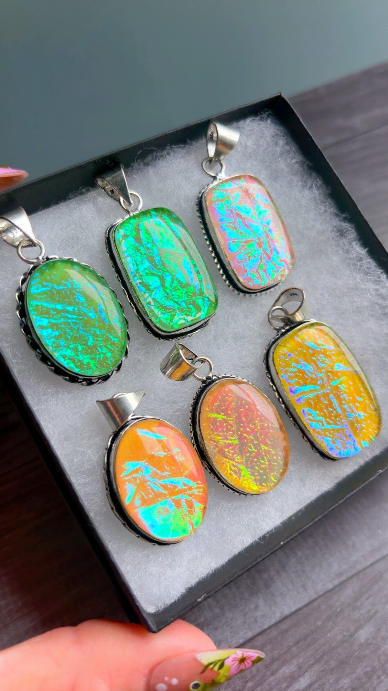 Australian triplet opal gemstone pendants