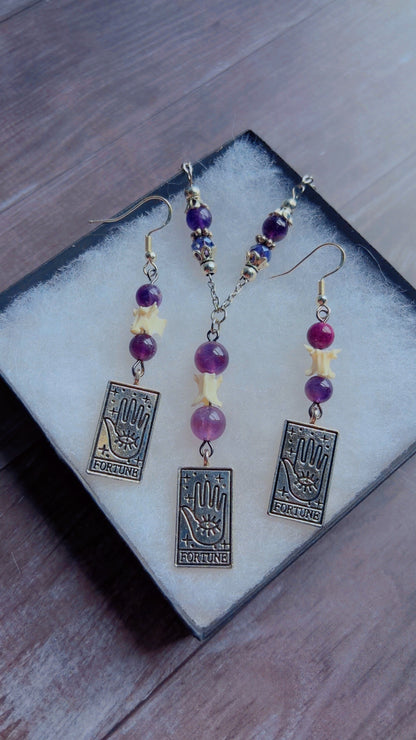 Handmade snake vertebrae and tarot cards set