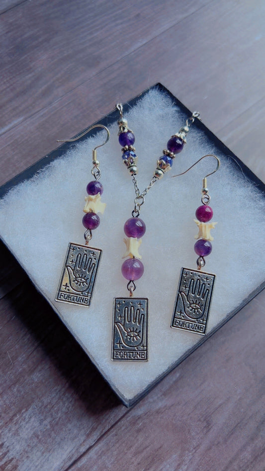 Handmade snake vertebrae and tarot cards set