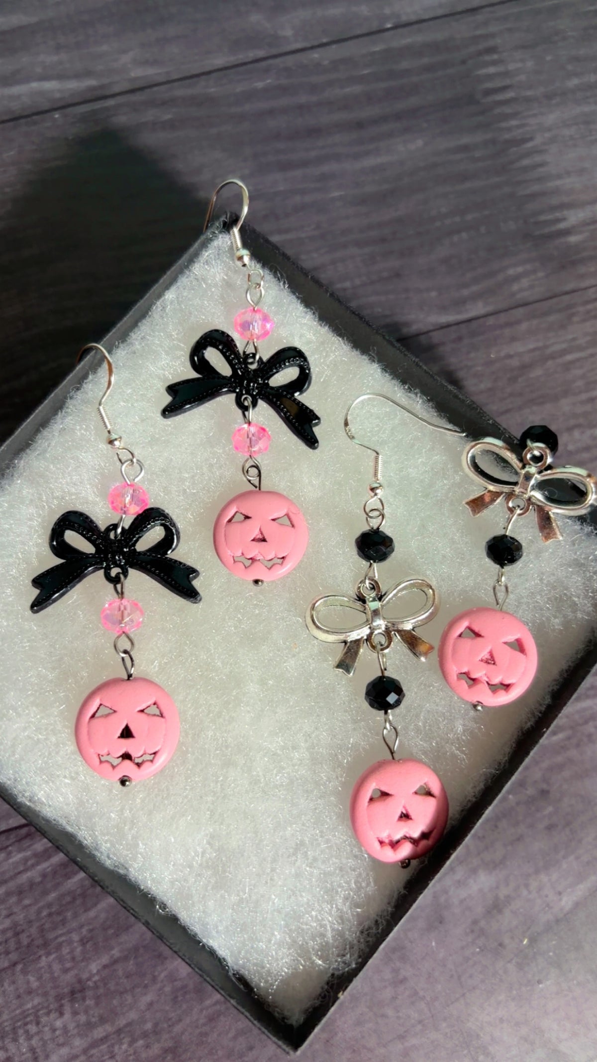 Handmade coquette pumpkin earrings
