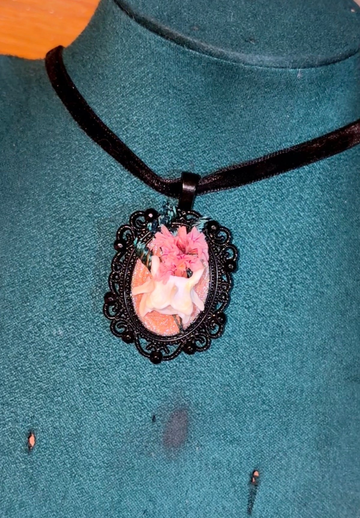 Handmade mink vertebrae choker