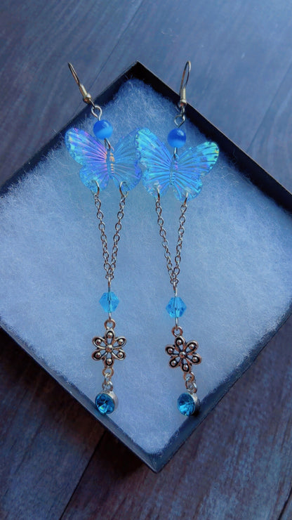 Handmade iridescent butterfly earrings