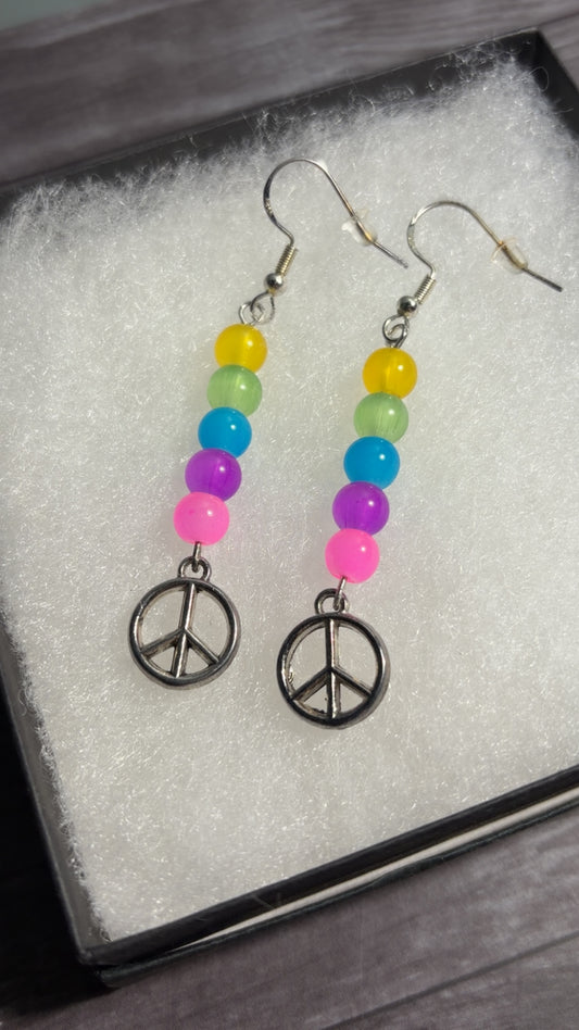 Handmade peace ☮️ earrings