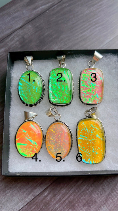 Australian triplet opal gemstone pendants