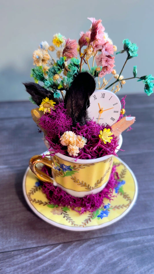 Handmade bunny ears mini teacup decor