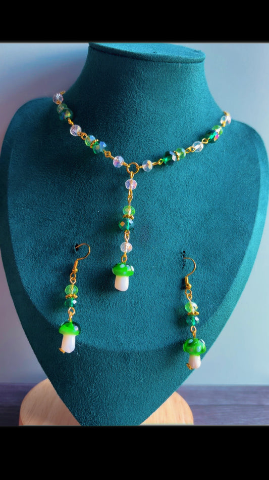 Handmade glass mushroom set