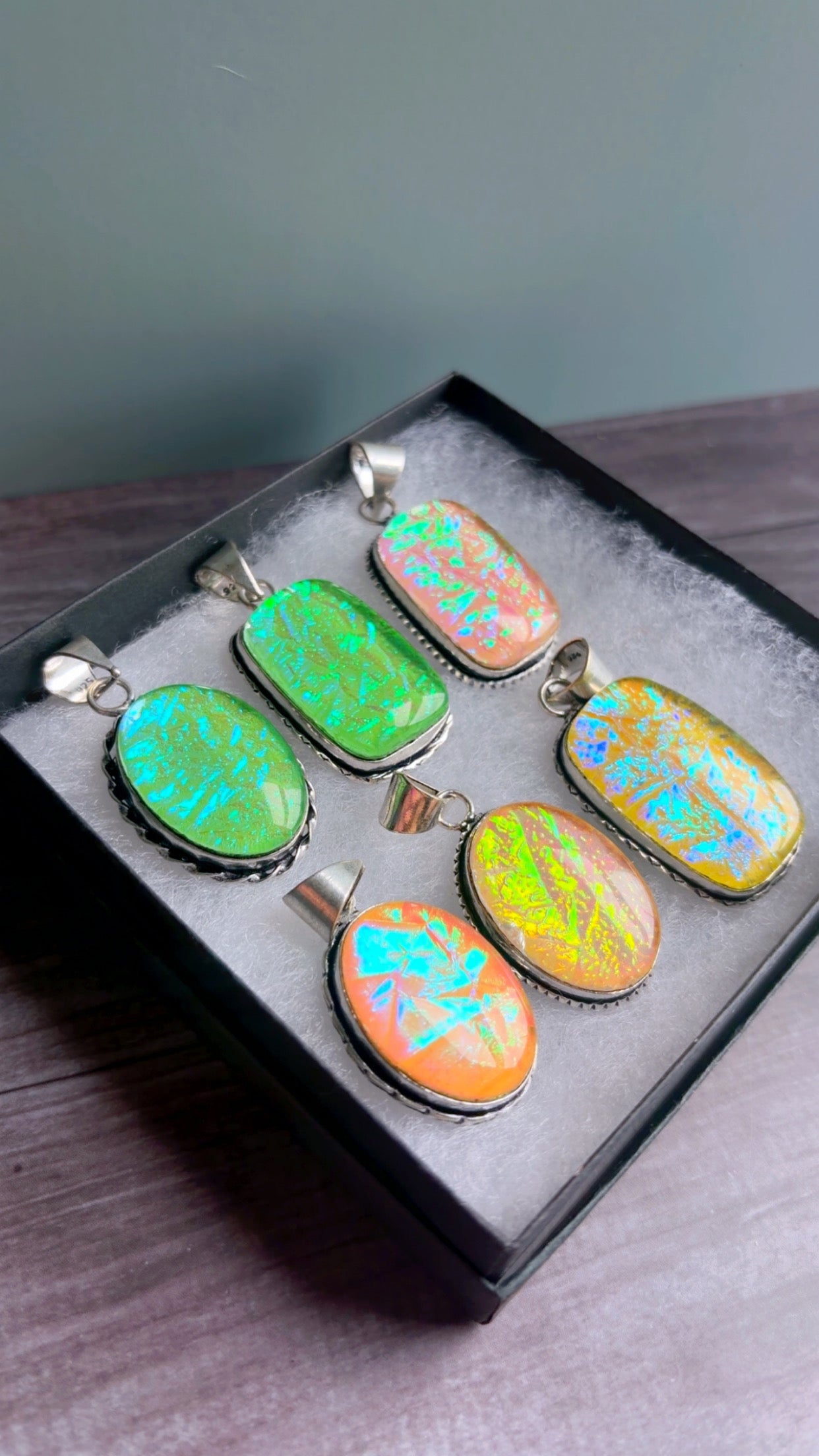 Australian triplet opal gemstone pendants