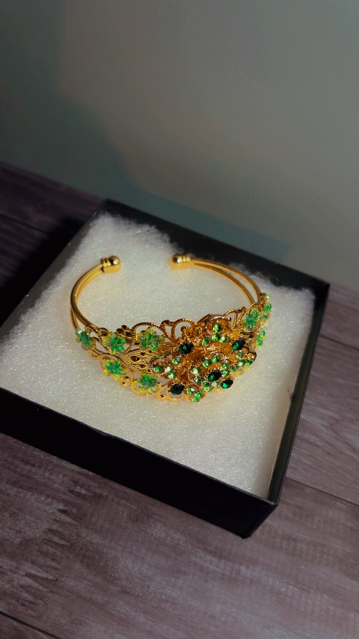 Handmade adjustable rhinestone cuff bracelet