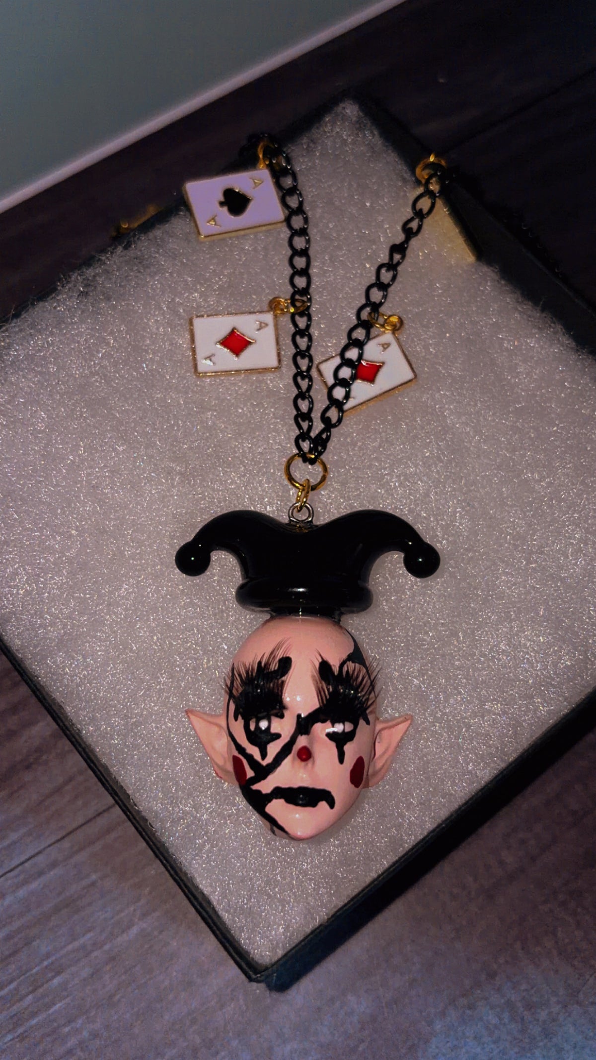 Handmade joker clown necklace