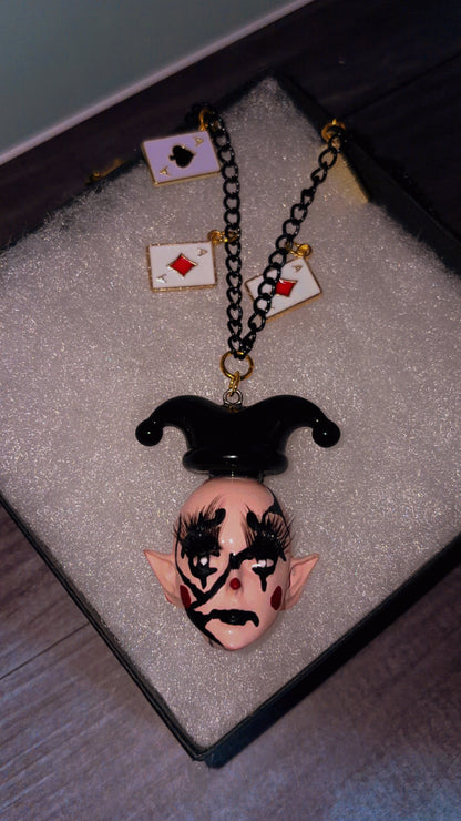 Handmade joker clown necklace