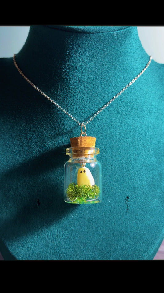 Handmade ghost buddy necklaces