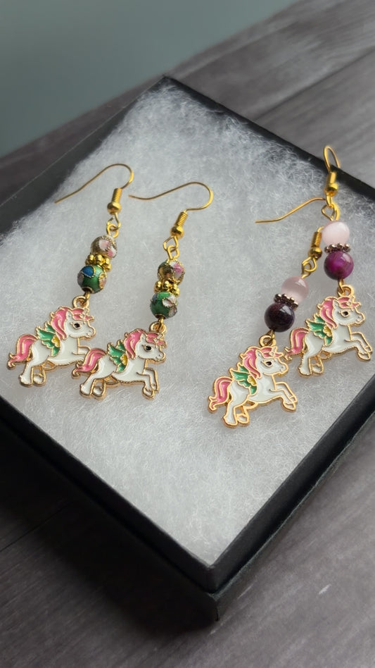 Handmade unicorn earrings