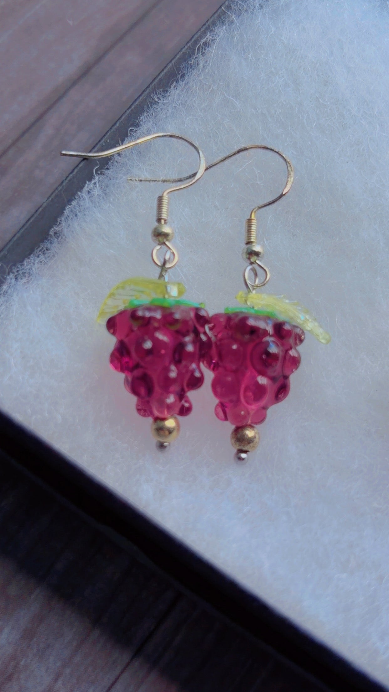 Glass blackberry earrings