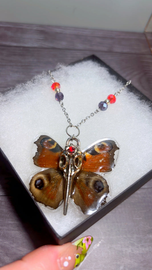 Handmade real butterfly wing necklace