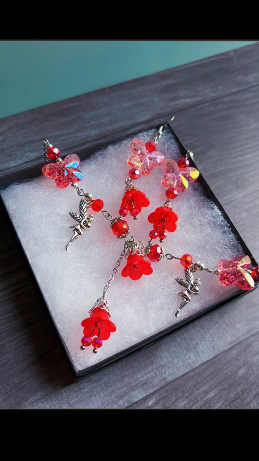 Handmade butterfly garden set