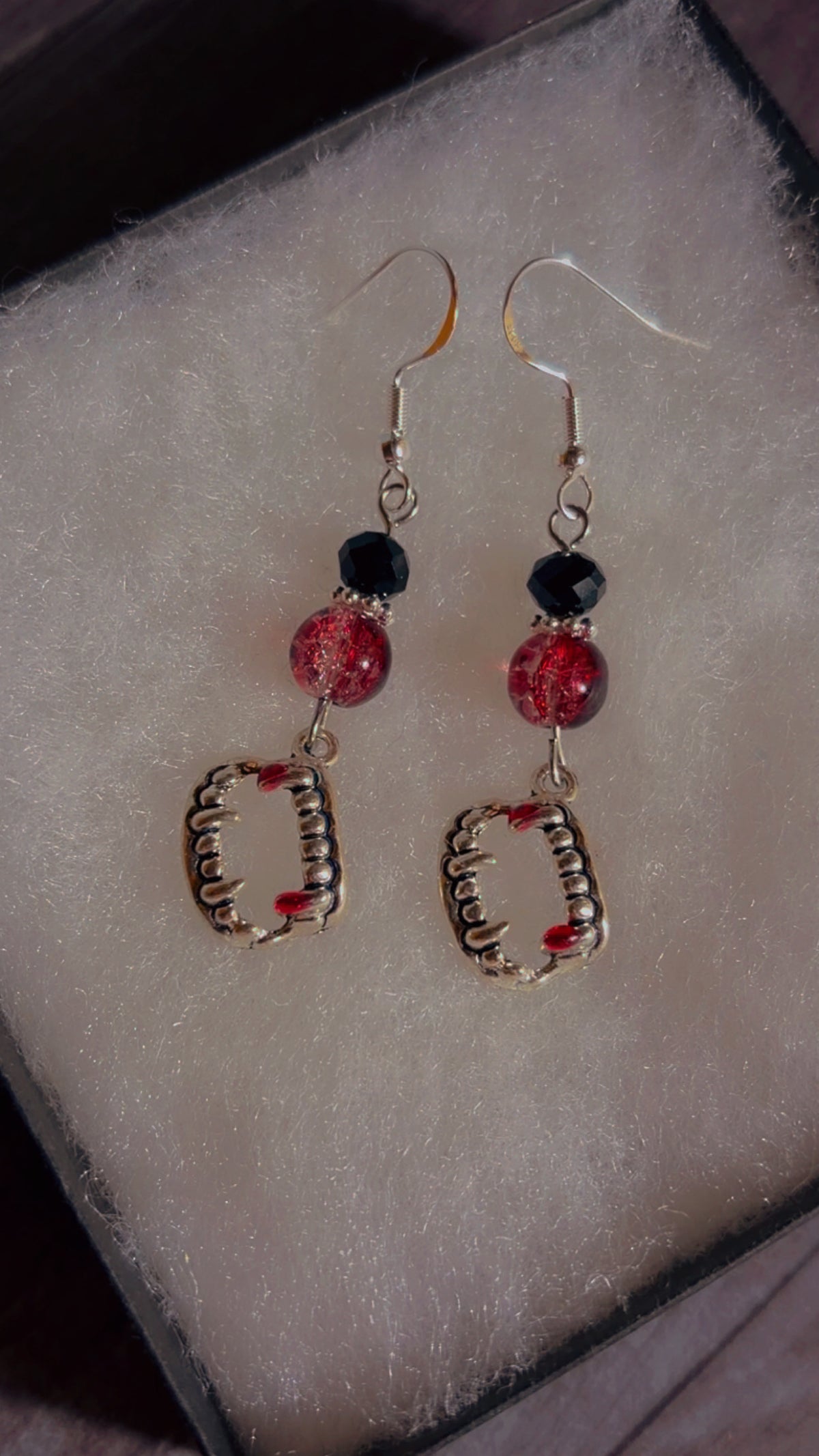 Handmade vampire earrings