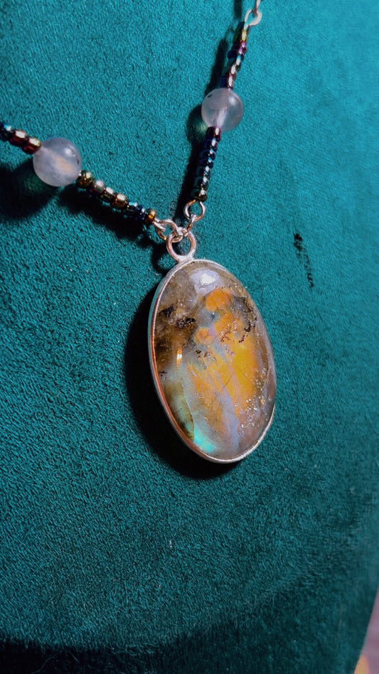 Handmade labradorite necklace