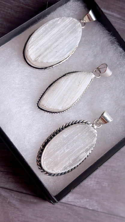Selenite pendants