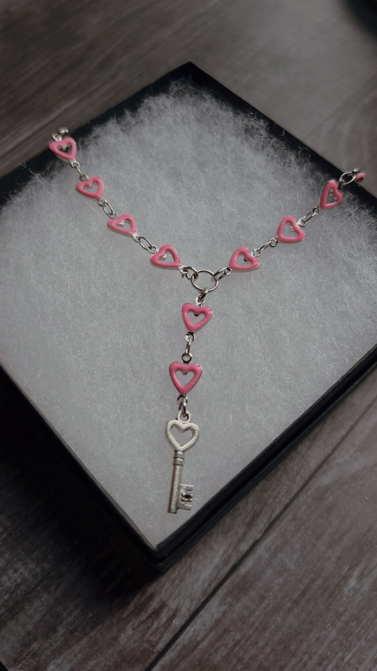 Handmade dainty key necklace