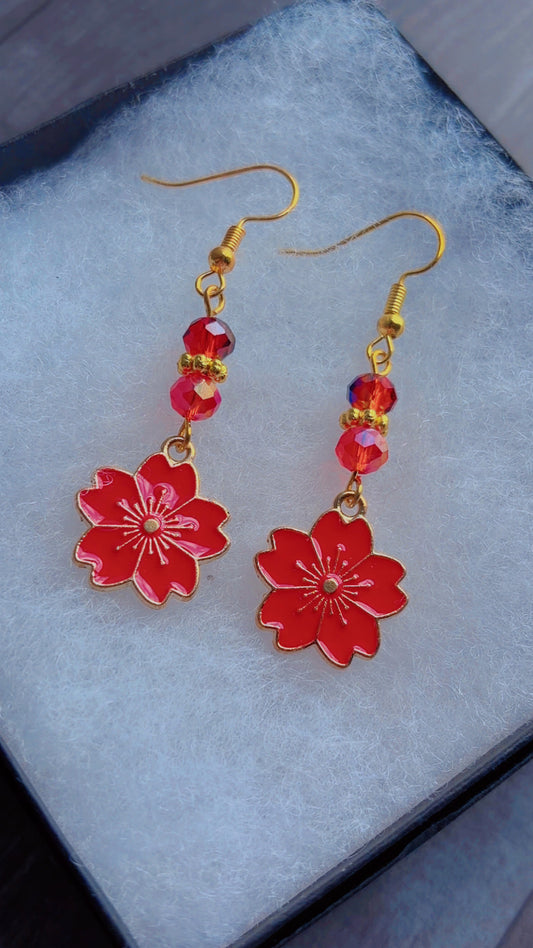 Handmade flower earrings
