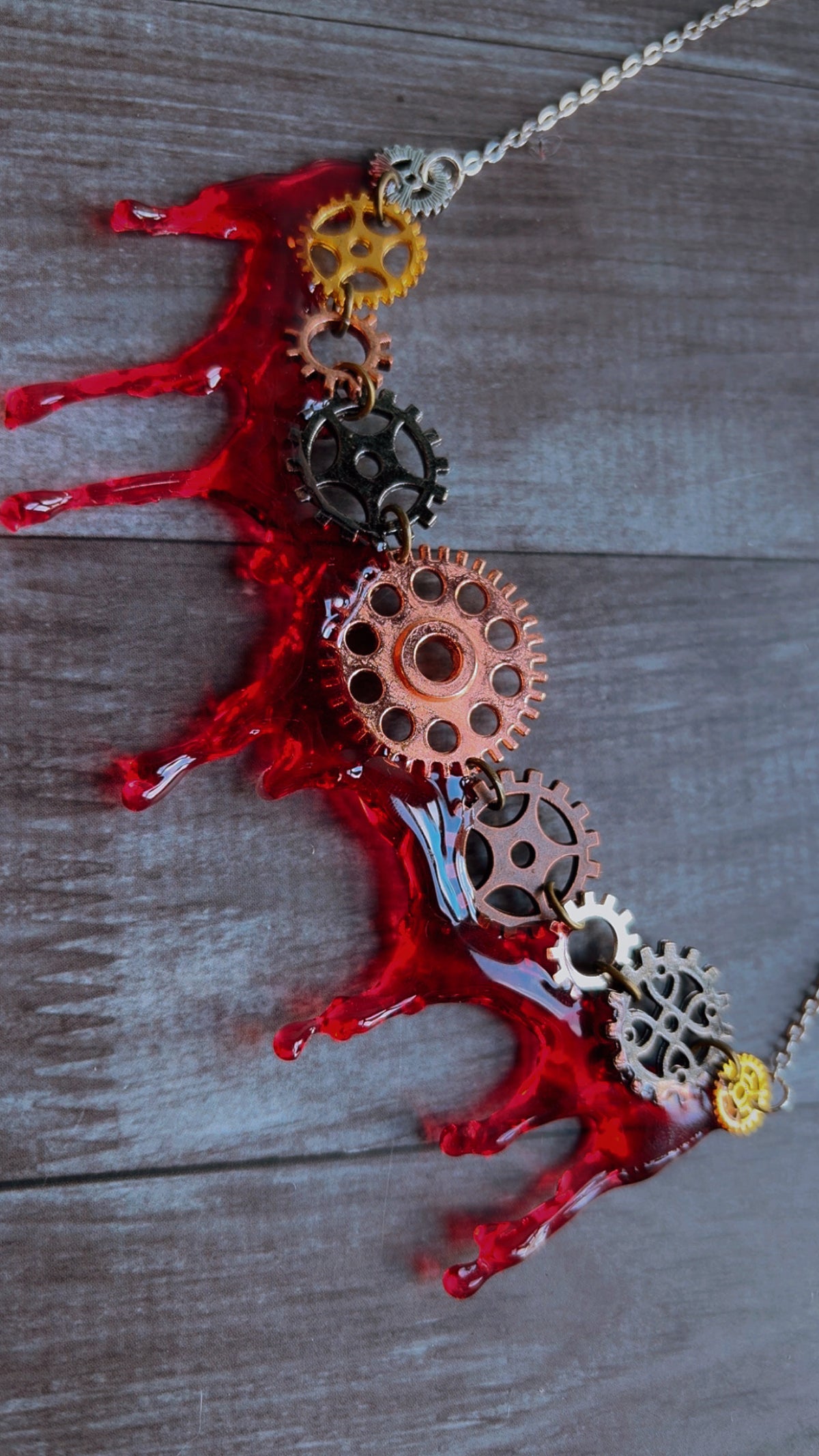 Handmade horror steampunk necklace