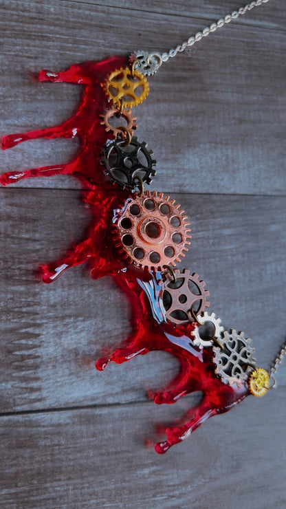 Handmade horror steampunk necklace